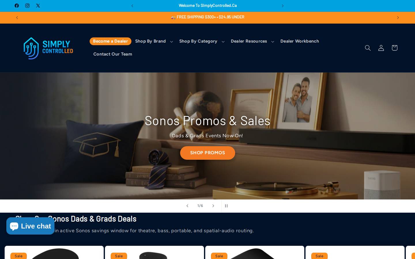 shopsimplycontrolled.com homepage screenshot