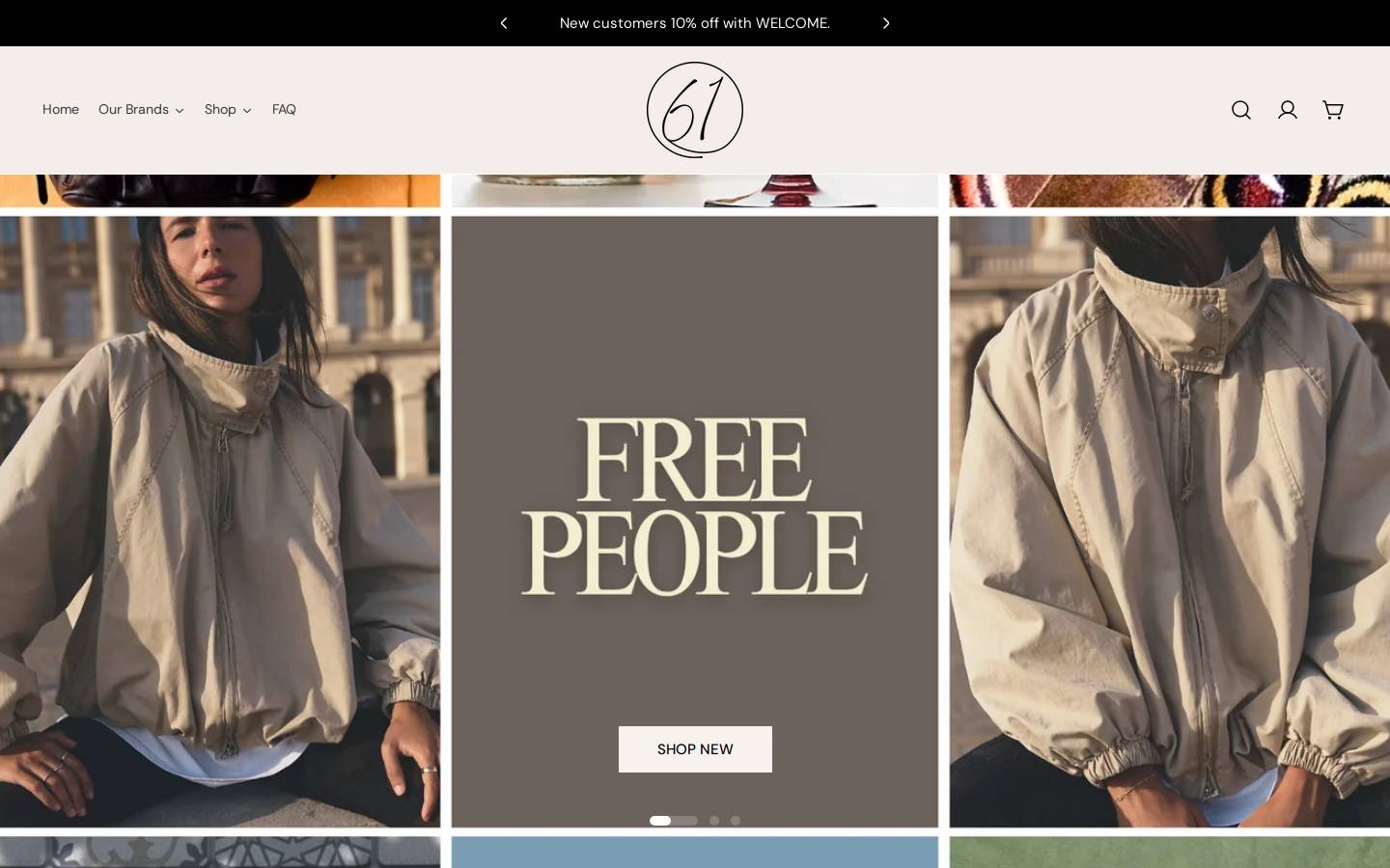 shopsixtyone.com homepage screenshot