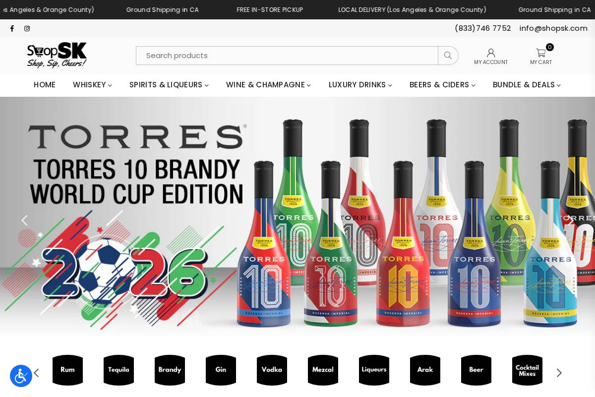 Shopsk homepage screenshot