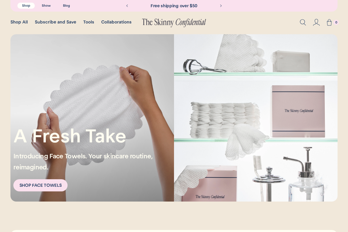 The Skinny Confidential Shop homepage screenshot