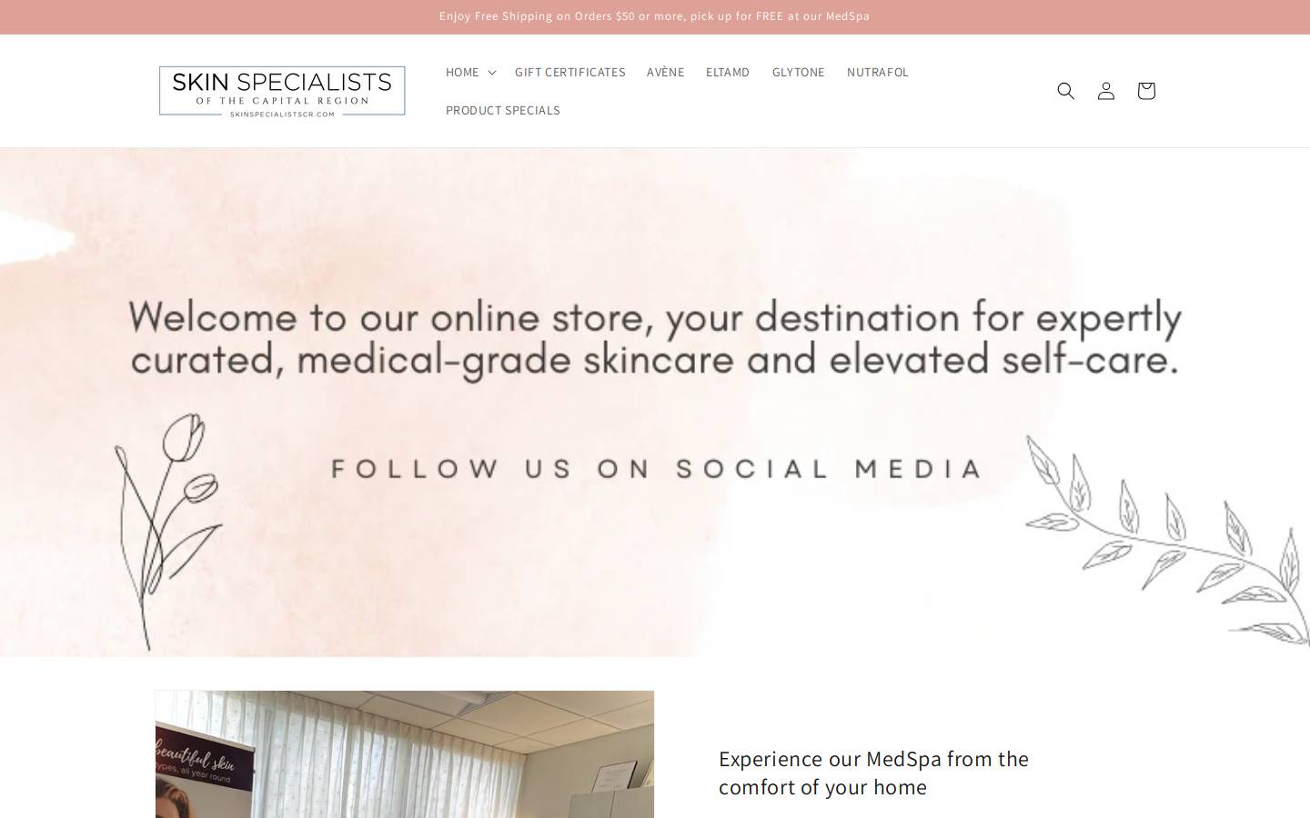 shopskinspecialistscr.com homepage screenshot