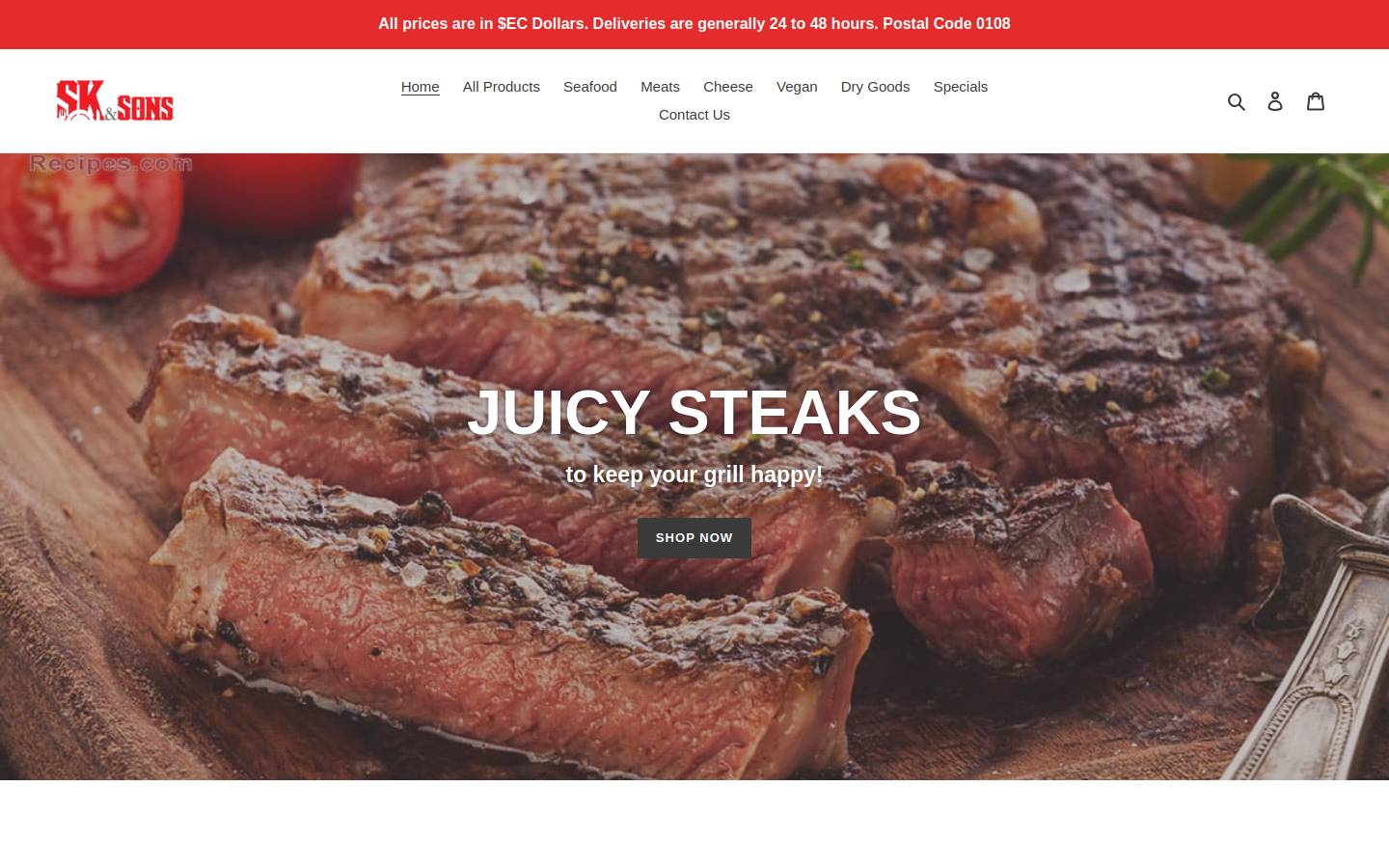 shopsksons.com homepage screenshot