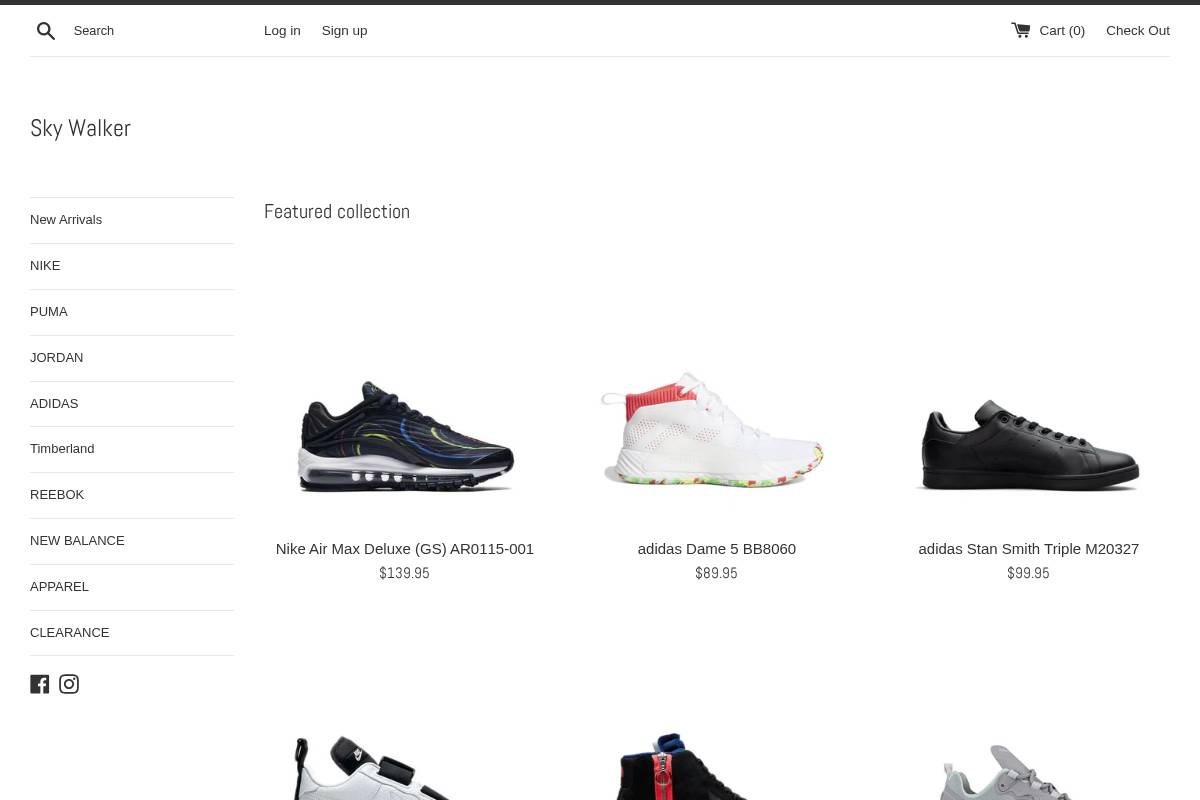 shopskywalker.com homepage screenshot