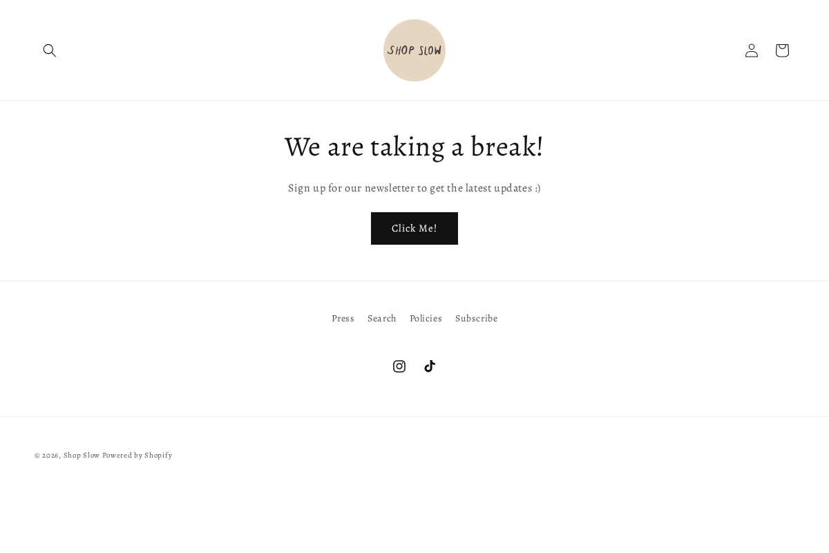 Shop Slow homepage screenshot
