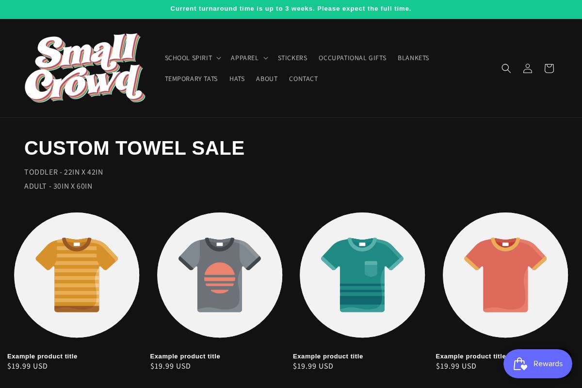 shopsmallcrowd.com homepage screenshot