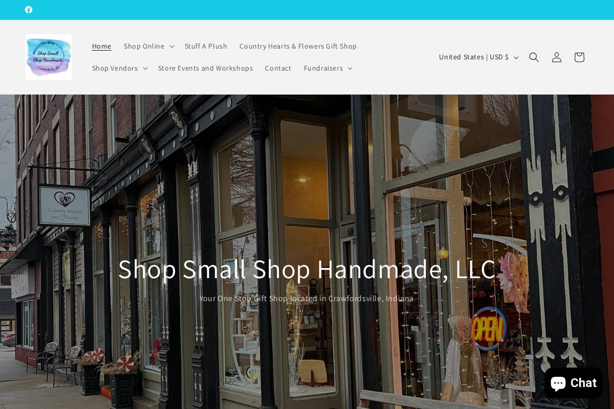 shopsmallshophandmadellc.com homepage screenshot