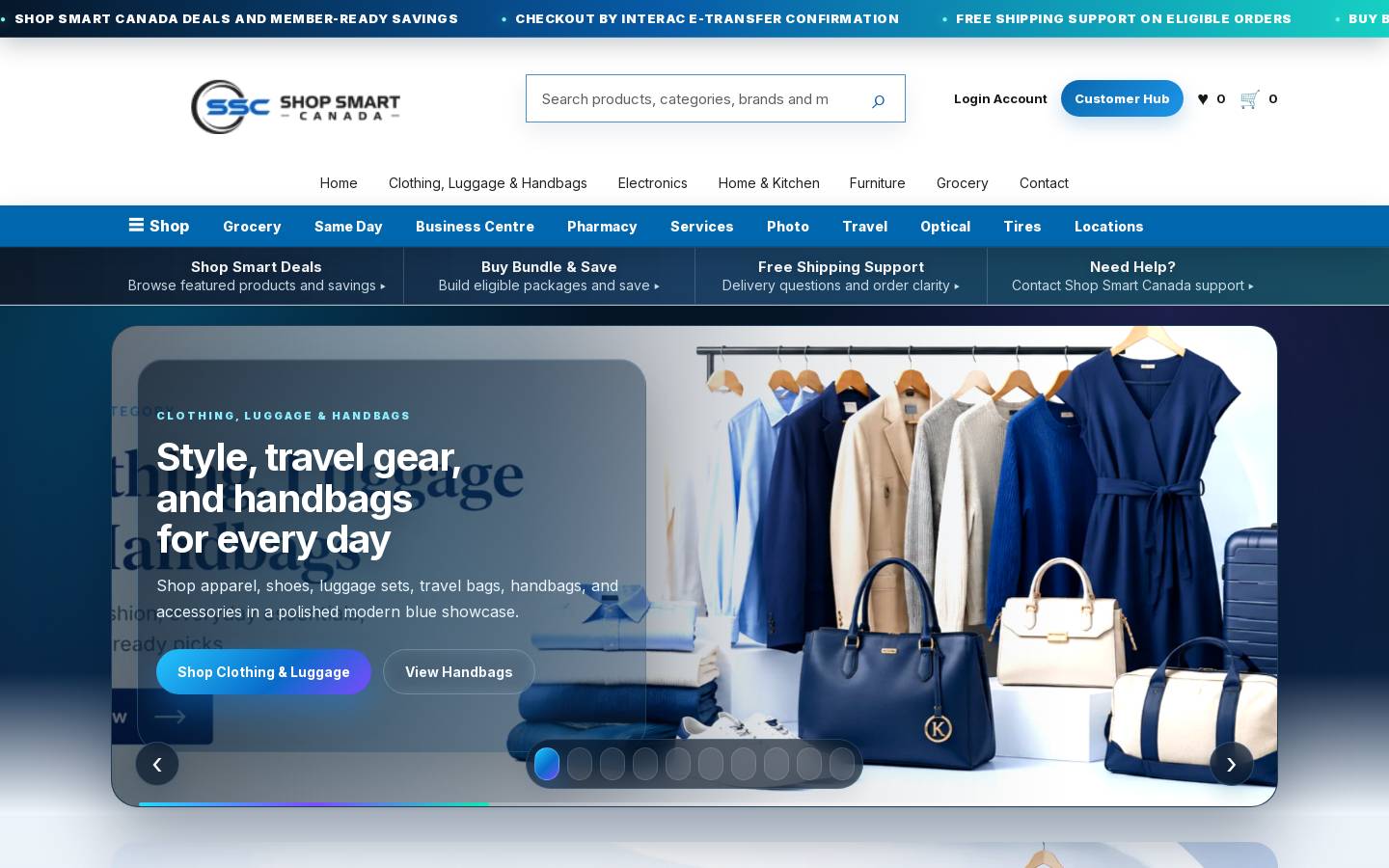 Shopsmartcanada homepage screenshot