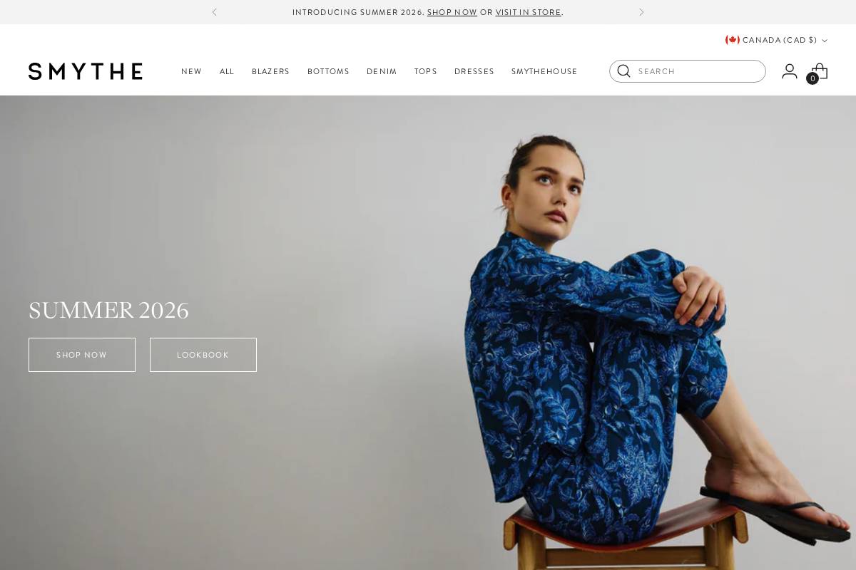 shopsmythe.com homepage screenshot