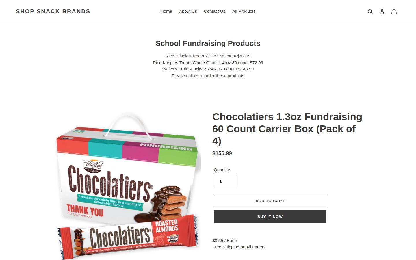 shopsnackbrands.com homepage screenshot