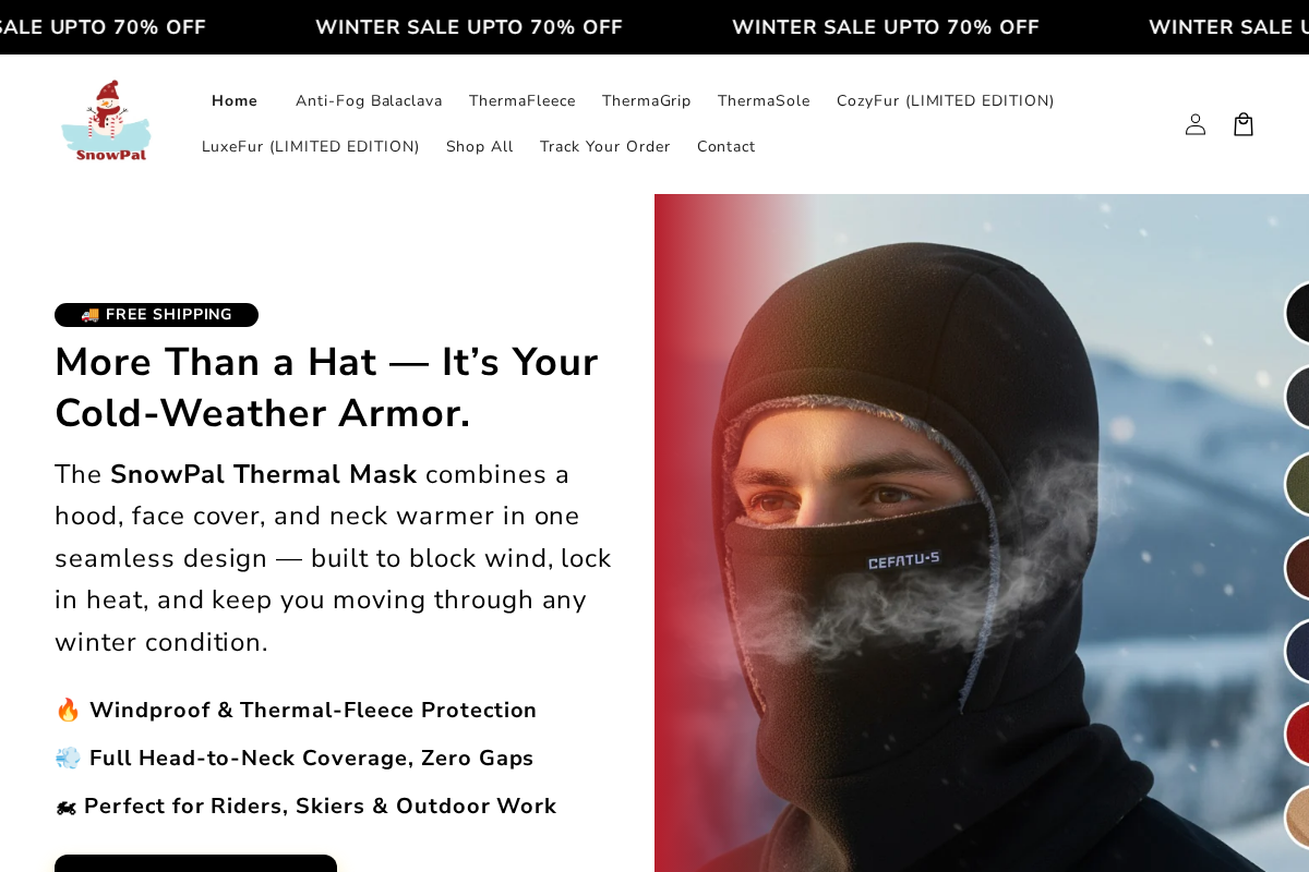 Shopsnowpal homepage screenshot