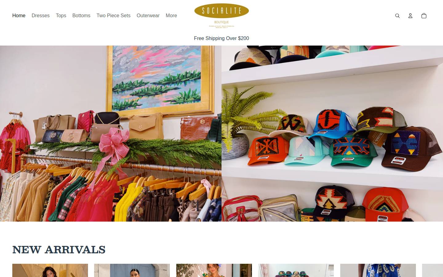 shopsocialiteboutique.com homepage screenshot