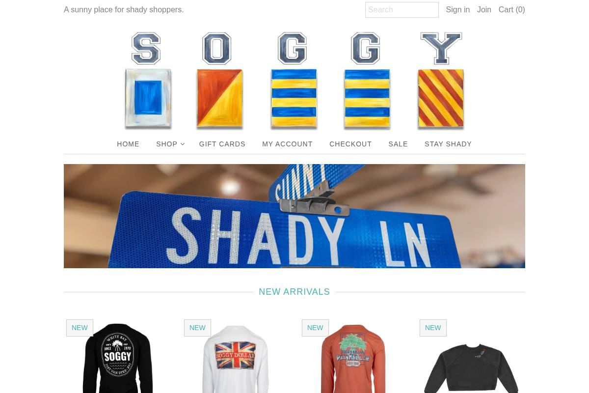 shopsoggy.com homepage screenshot