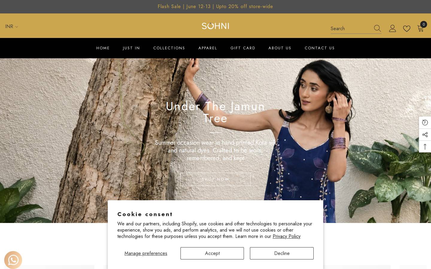 shopsohni.com homepage screenshot