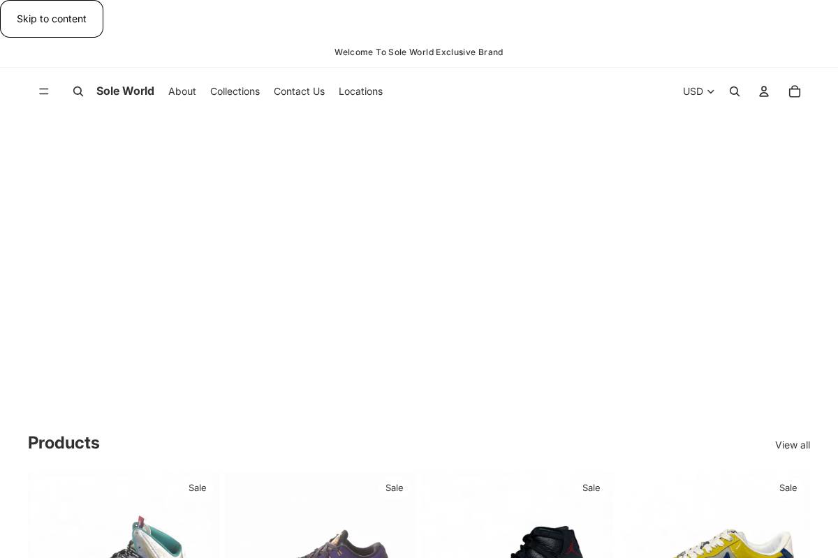 shopsoleworld.com homepage screenshot