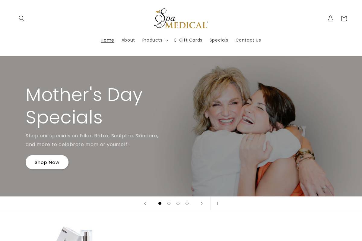 shopspamedical.com homepage screenshot