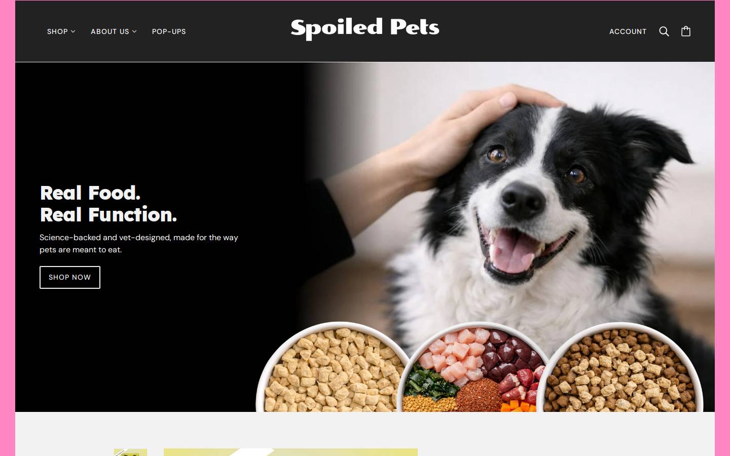 shopspoiledpets.com homepage screenshot