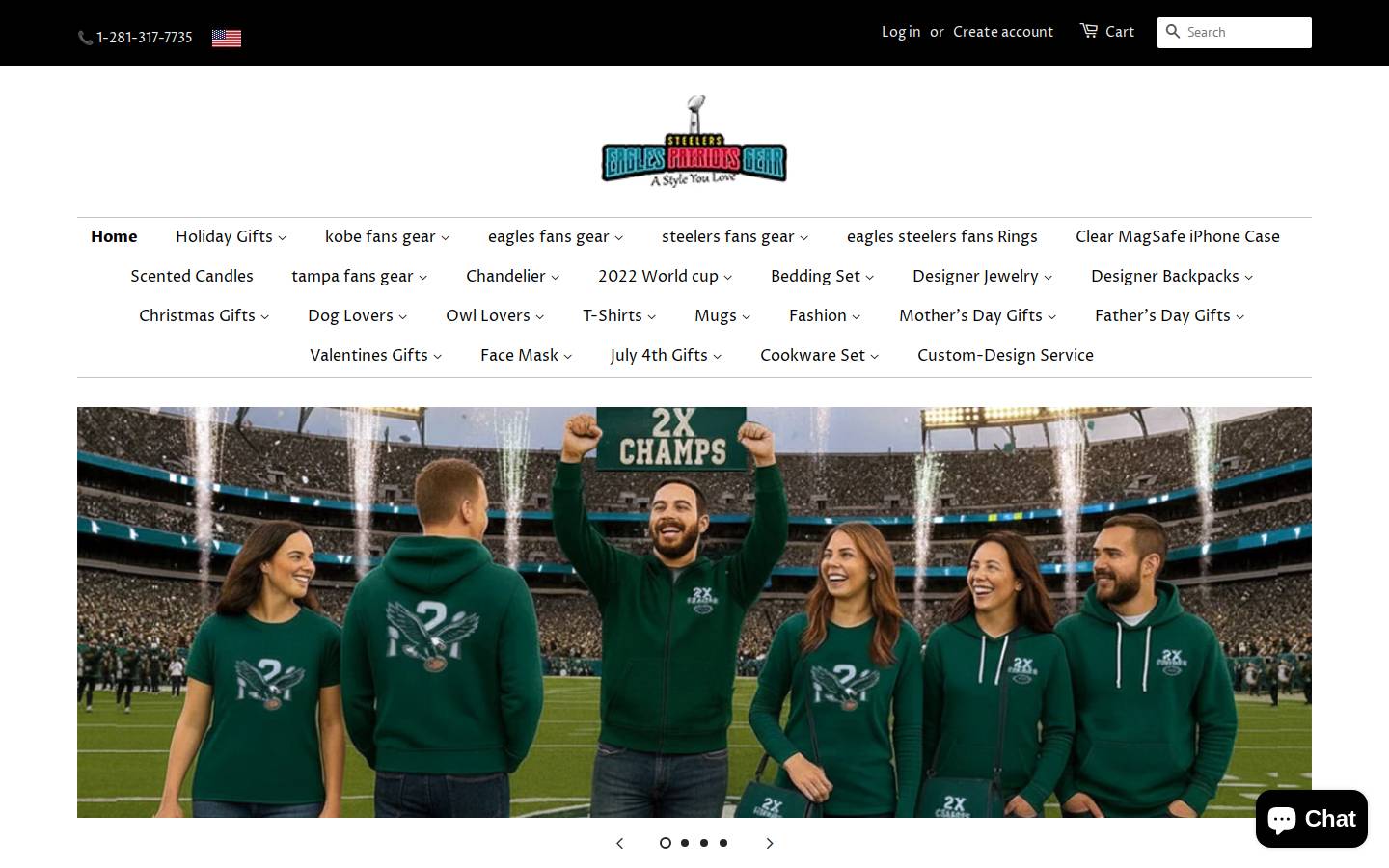 shopsportsfangear.com homepage screenshot