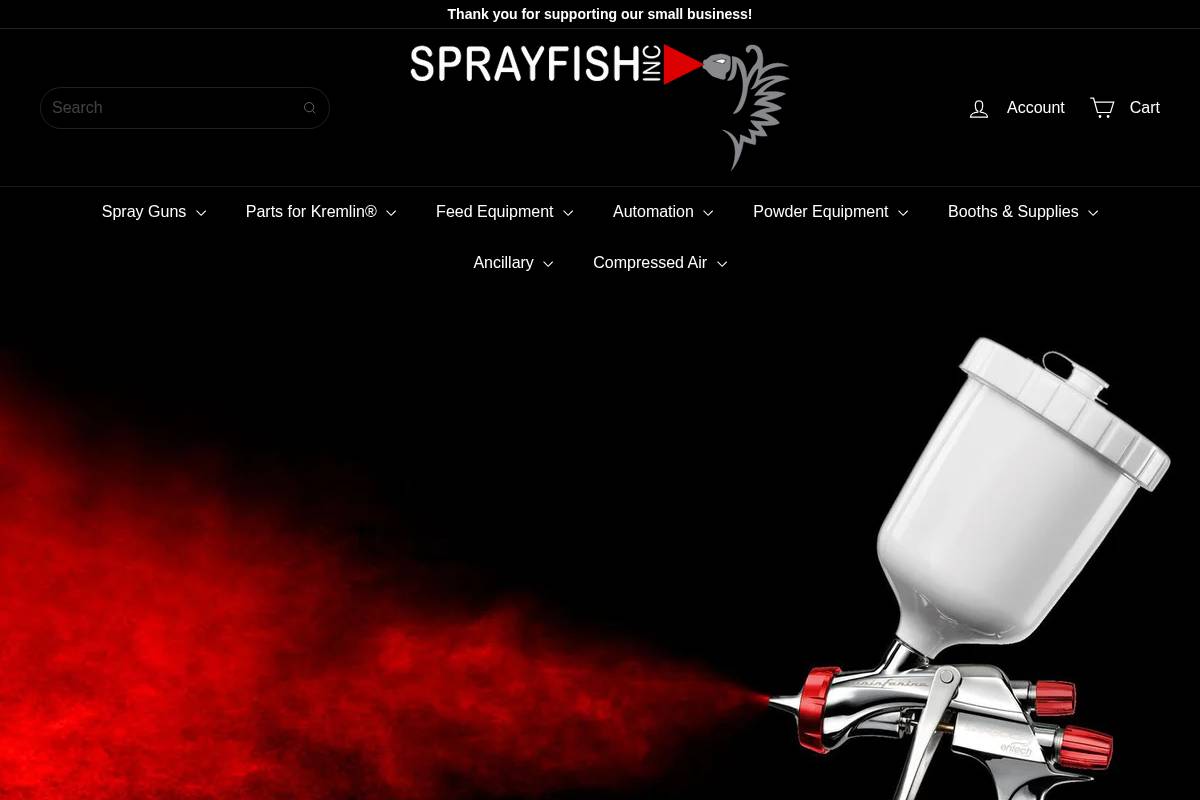 shopsprayfish.com homepage screenshot