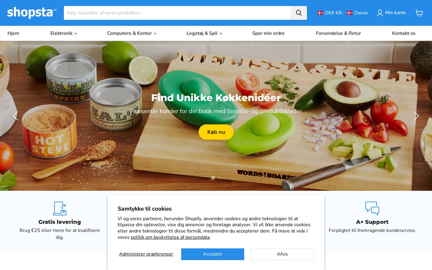 Shopsta homepage screenshot