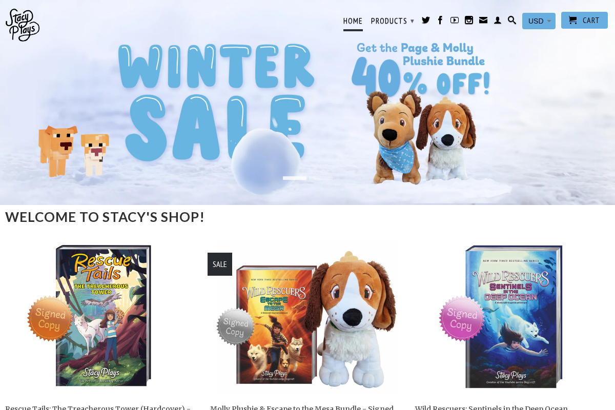 shopstacyplays.com homepage screenshot