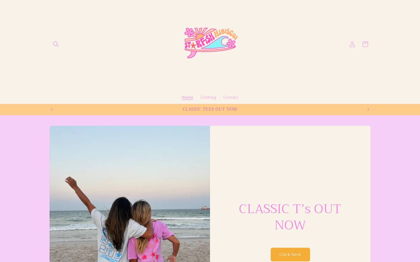 shopstarfishhibiscus.com homepage screenshot