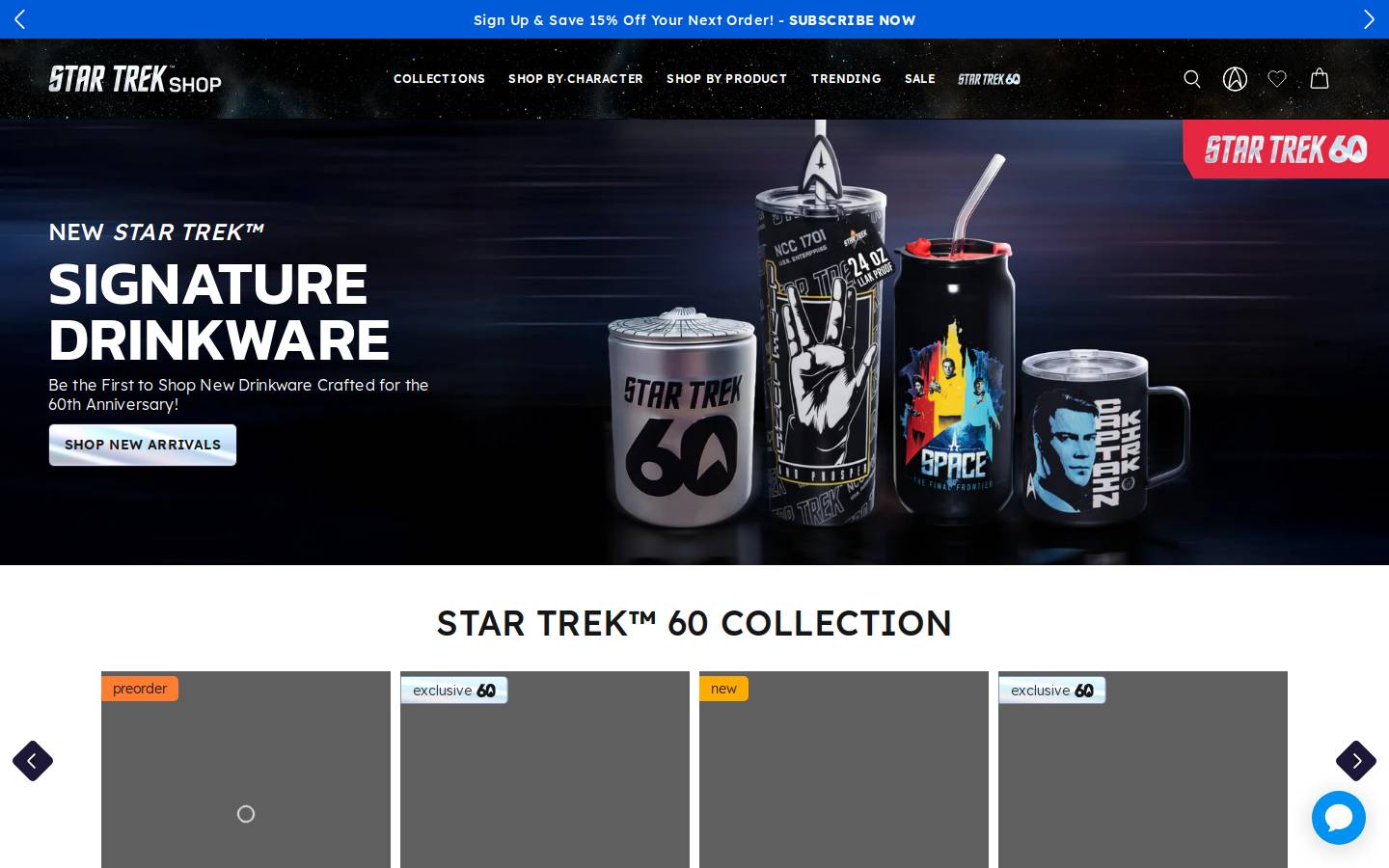 shopstartrek.ca homepage screenshot