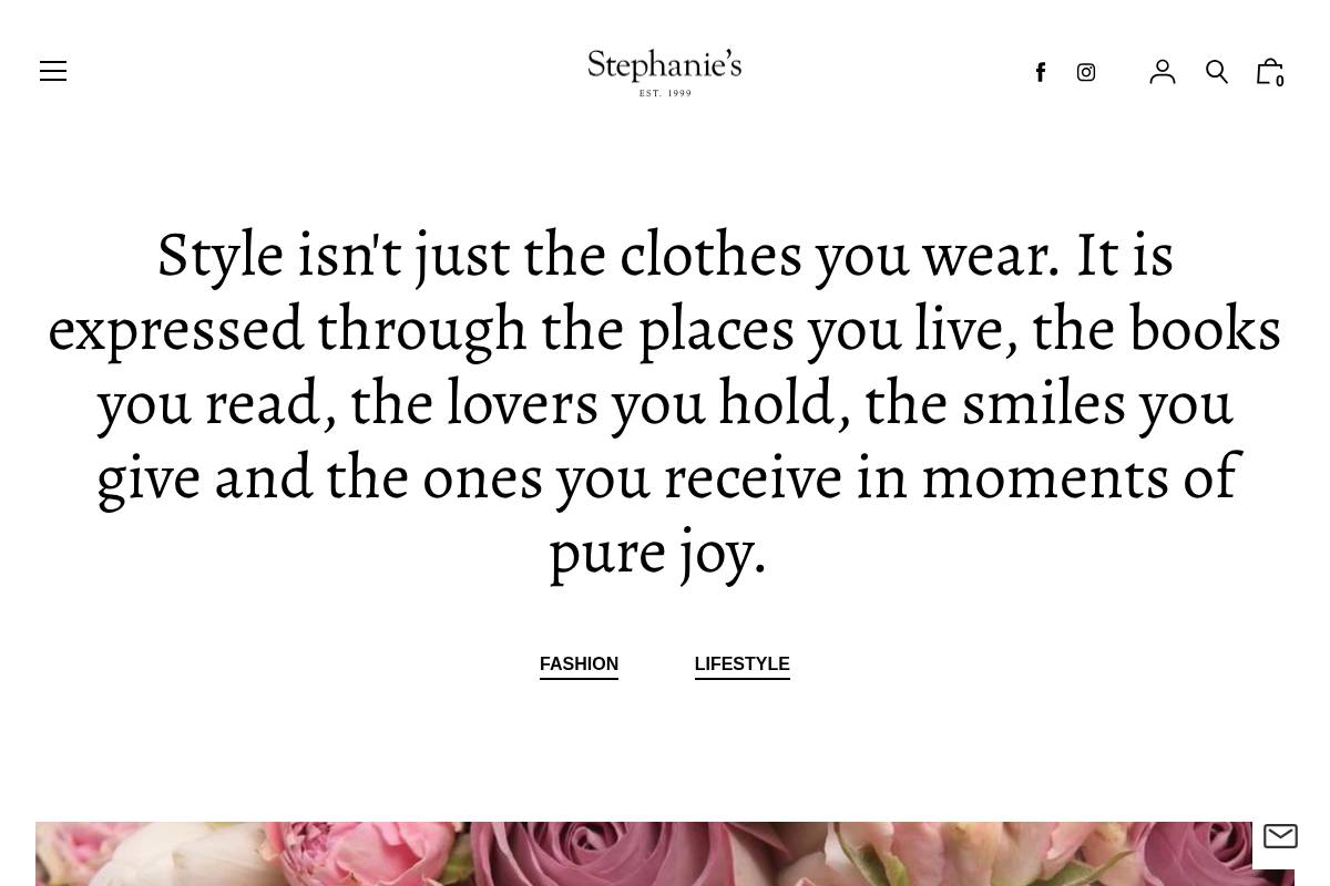 shopstephanies.com homepage screenshot