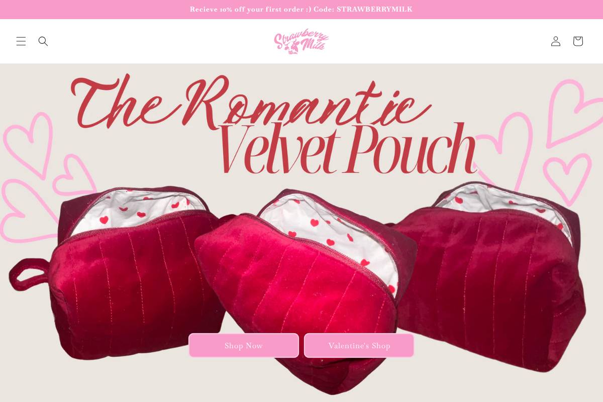 shopstrawberrymilk.com homepage screenshot