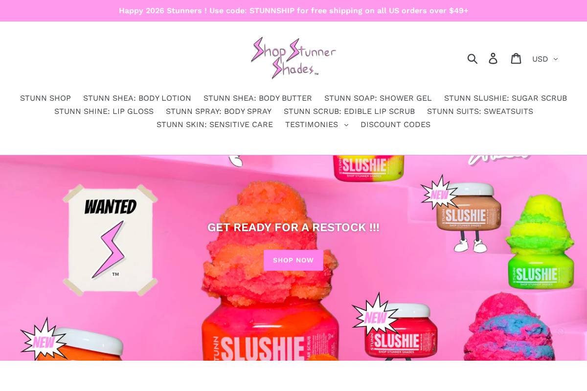 shopstunnershades.com homepage screenshot