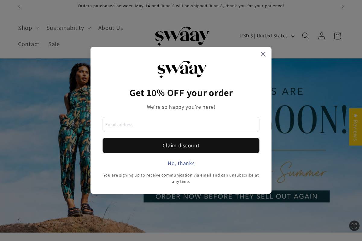 shopswaay.com homepage screenshot