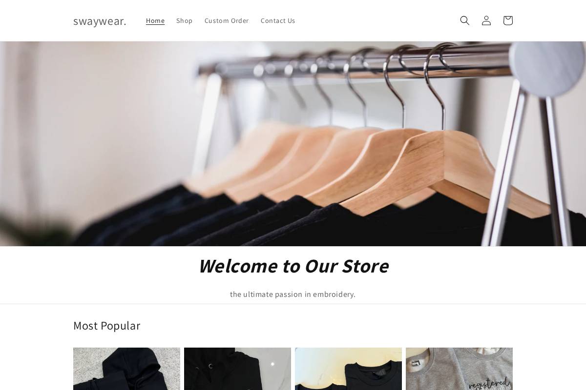 shopswaywear.ca homepage screenshot