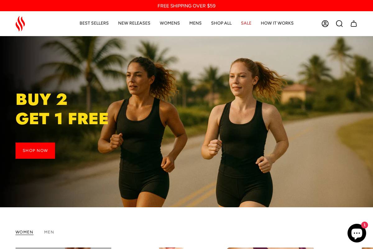 shopsweatshaper.com homepage screenshot