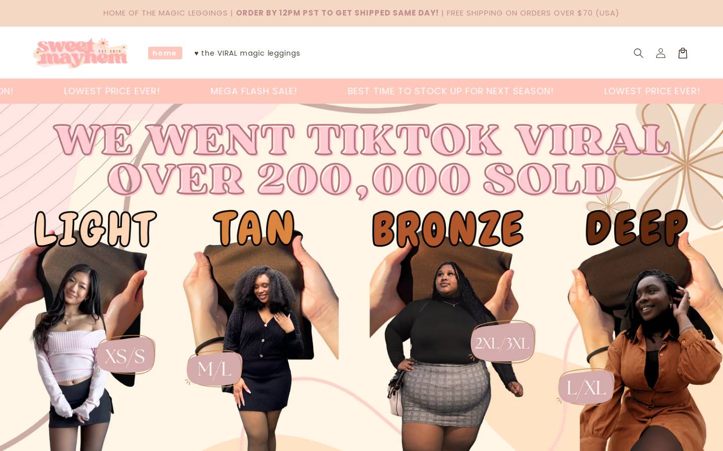 shopsweetmayhem.com homepage screenshot