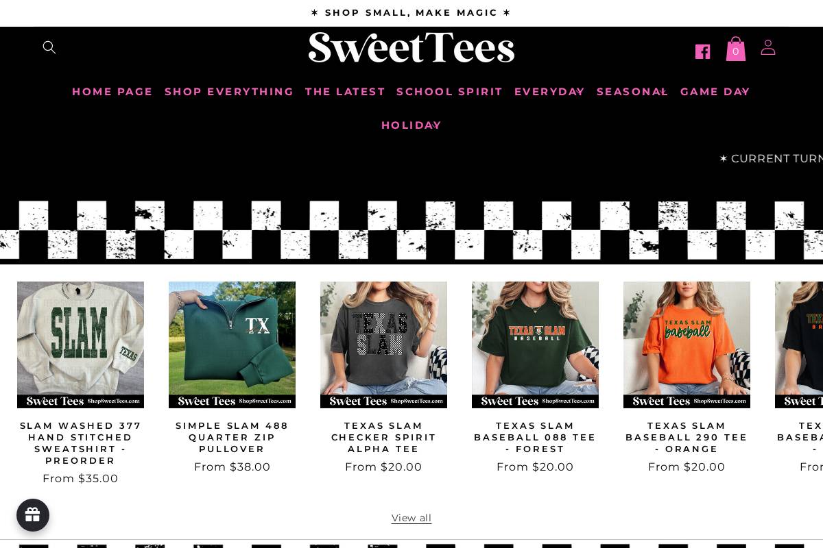 shopsweettees.com homepage screenshot