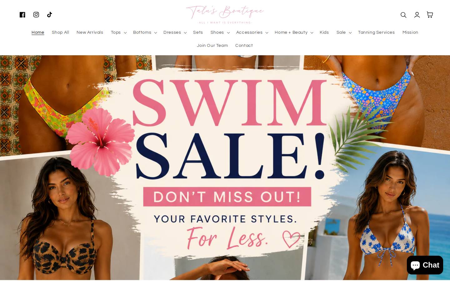 shoptalus.com homepage screenshot