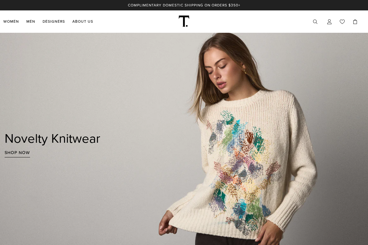 T. Boutique homepage screenshot