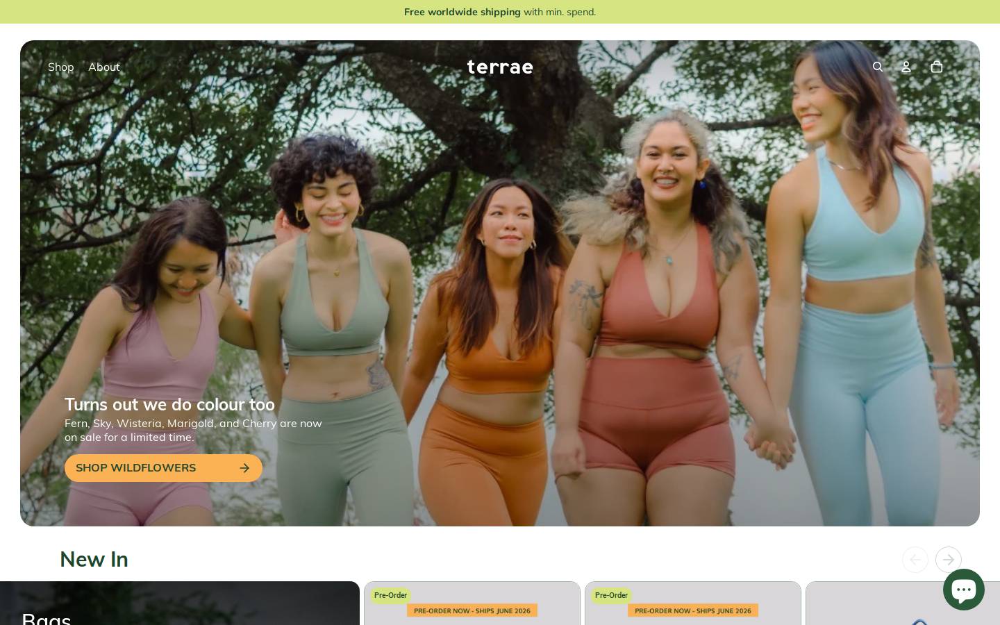 shopterrae.com homepage screenshot