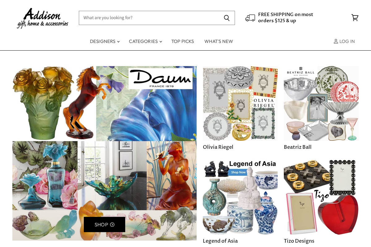 Addison Collection homepage screenshot