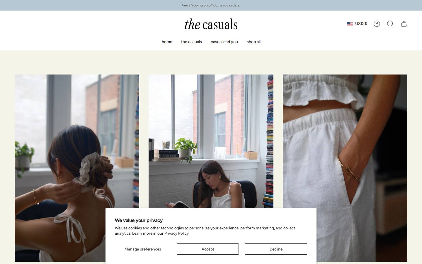 shopthecasuals.com homepage screenshot
