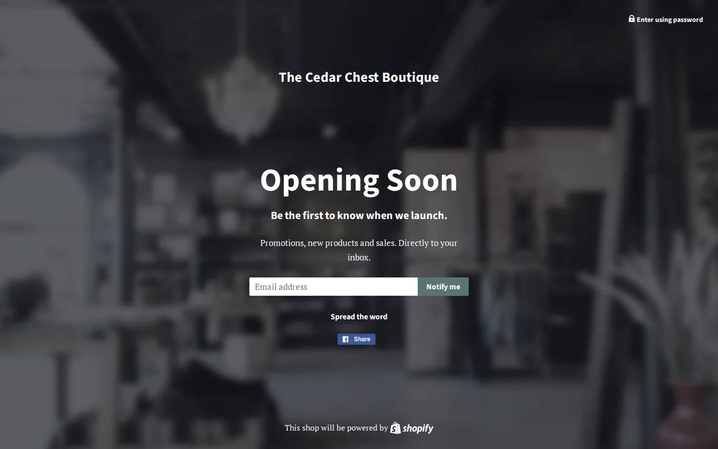 shopthecedarchest.com homepage screenshot