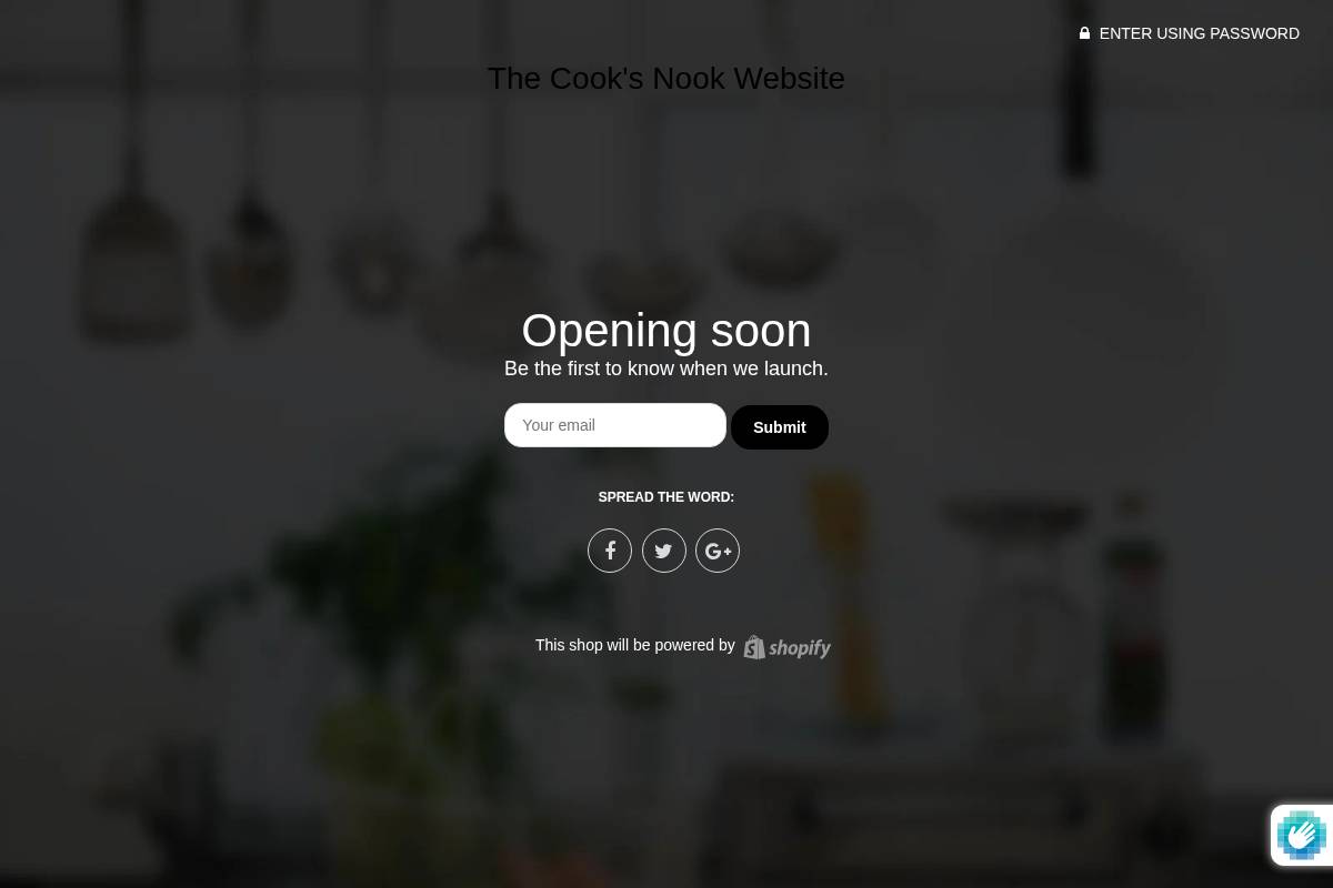 shopthecooksnook.com homepage screenshot