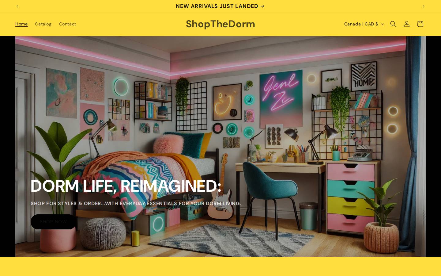 shopthedorm.com homepage screenshot