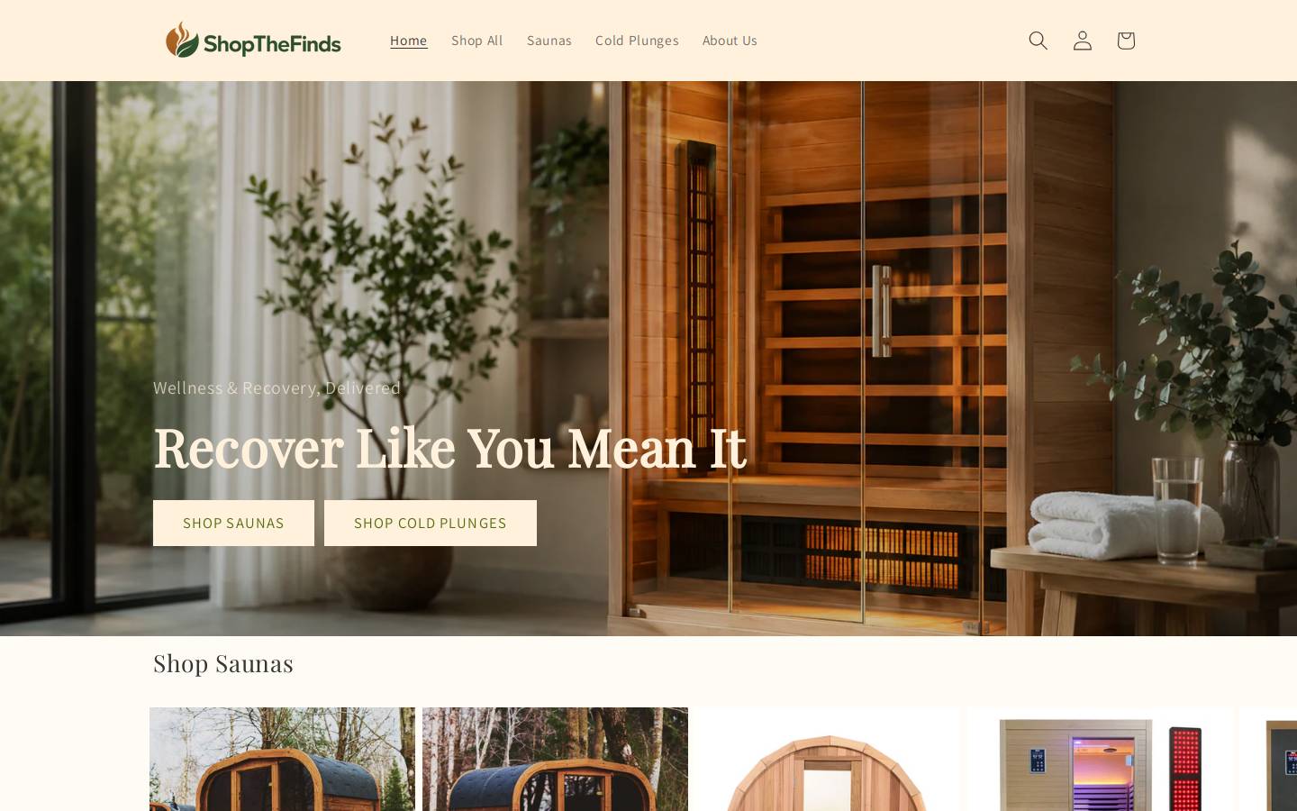 shopthefinds.com homepage screenshot