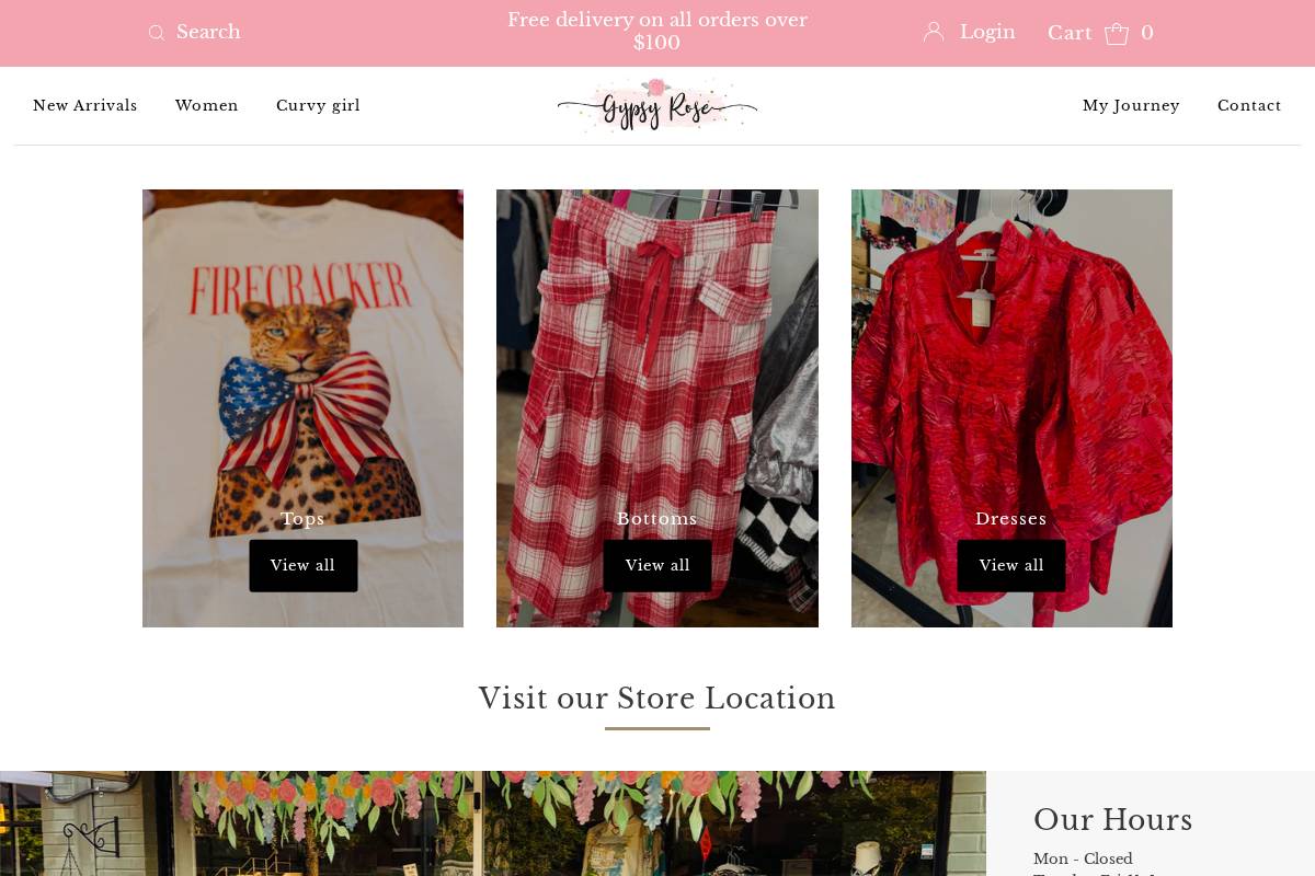 shopthegypsyrose.com homepage screenshot