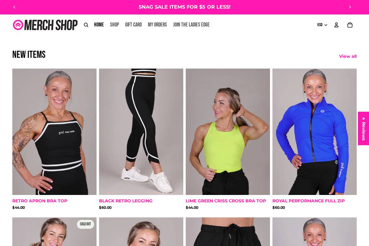 shoptheladiesedge.com homepage screenshot