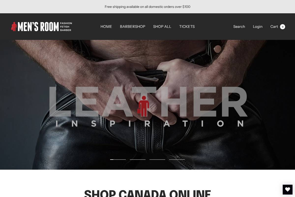 shopthemensroom.ca homepage screenshot