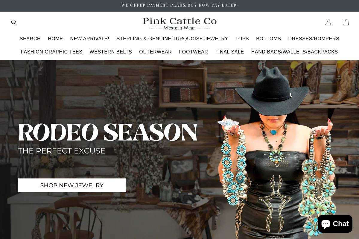 shopthepinkcattle.com homepage screenshot