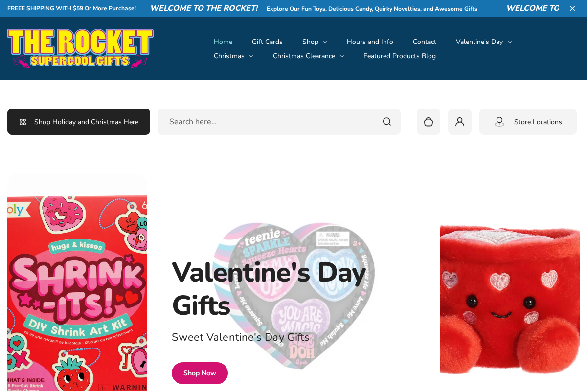 Shoptherocket homepage screenshot