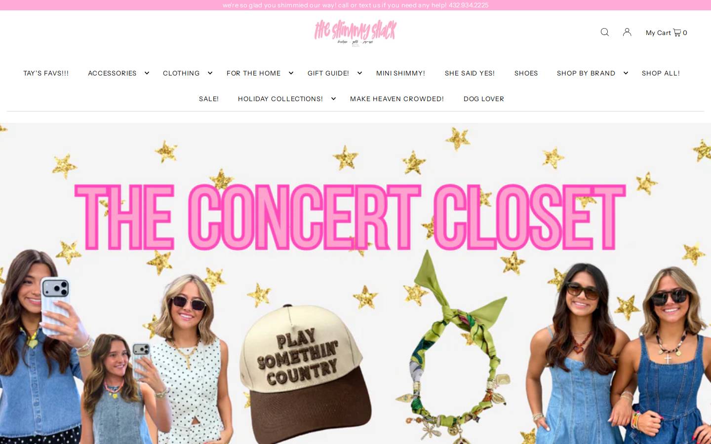 shoptheshimmyshack.com homepage screenshot