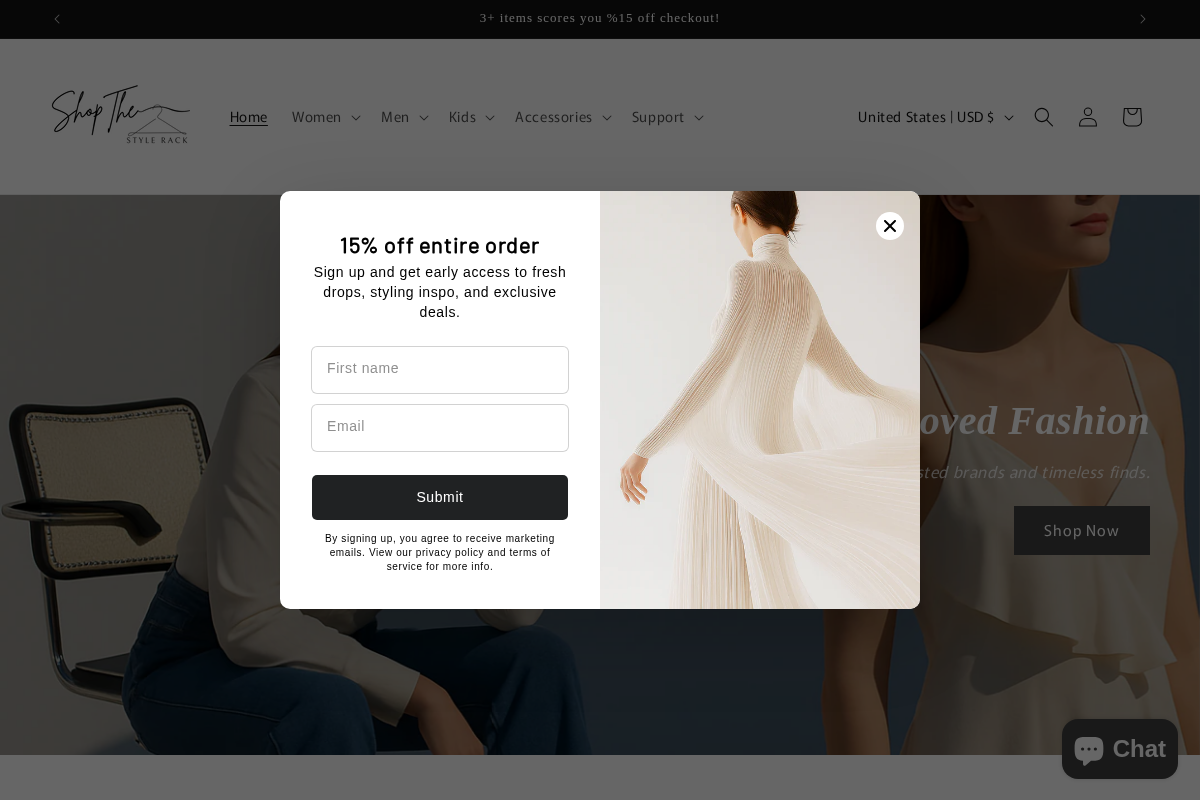 Shop The Style Rack homepage screenshot